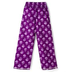 Pine Kids Cotton Woven Three Fourth Sleeves Kurti & Churidar Set With Dupatta & Floral Print - Purple