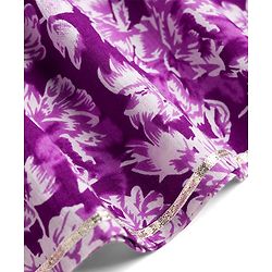 Pine Kids Cotton Woven Three Fourth Sleeves Kurti & Churidar Set With Dupatta & Floral Print - Purple