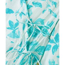 Pine Kids Cotton Woven Three Fourth Sleeves Floral Printed Kurti Churidar Set with Dupatta- Sky
