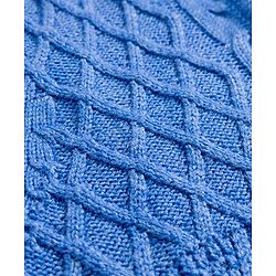 Pine Kids Cable Knit Front Open Sweater with Full Sleeves in Blue for 4-5 Years