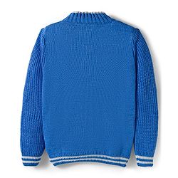 Pine Kids Cable Knit Front Open Sweater with Full Sleeves in Blue for 4-5 Years