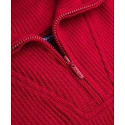 Pine Kids Knit Full Sleeves Striped Pullover Sweater- Red