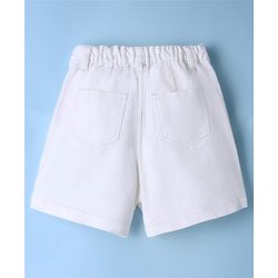 Pine Kids Denim Woven Skort with Knee Length in White