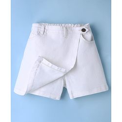 Pine Kids Denim Woven Skort with Knee Length in White