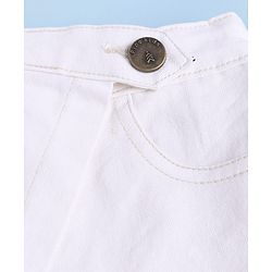 Pine Kids Denim Woven Skort with Knee Length in White