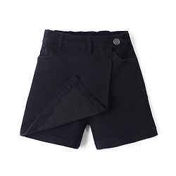 Pine Kids Cotton Mix Denim Skort with Knee Length & Back Elastic in Black