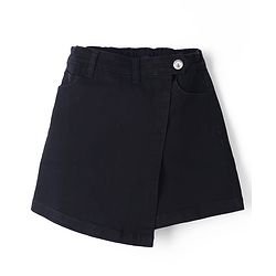 Pine Kids Cotton Mix Denim Skort with Knee Length & Back Elastic in Black