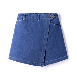 Pine Kids Denim Woven Skort with Back Elastic & Knee Length in Blue