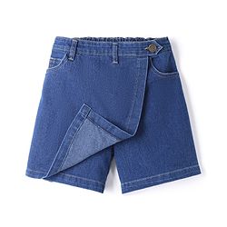 Pine Kids Denim Woven Skort with Back Elastic & Knee Length in Blue