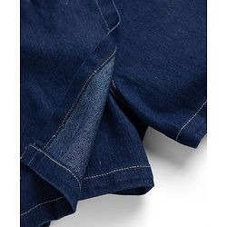 Pine Kids Cotton Mix Woven Denim Skort with Back Elastic & Knee Length in Dark in Blue
