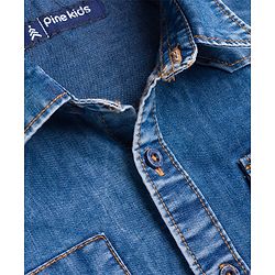 Pine Kids Denim Woven Full Sleeves Shirt - Blue