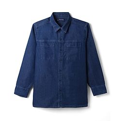 Pine Kids Denim Woven Full Sleeves Solid Shirt with Pockets - Navy