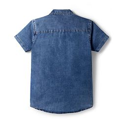 Pine Kids Denim Woven Half Sleeves Shirt -Royal Blue