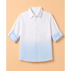 Pine Kids Cotton Woven Ombre Shirt with Full Sleeves in Blue for 4-5 Years