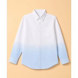 Pine Kids Cotton Woven Ombre Shirt with Full Sleeves in Blue for 4-5 Years