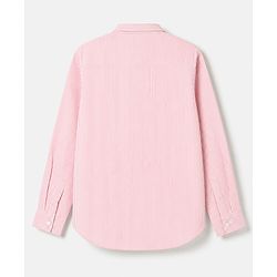 Pine Kids Cotton Woven Striped Shirt with Full Sleeves - Pink