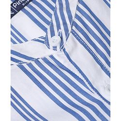 Pine Kids Cotton Woven Striped Shirt with Full Sleeves - Blue