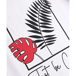 Pine Kids Cotton Woven Shirt and T-Shirt with Short Sleeves and Tropical Theme Print in Red for 4-5 Years