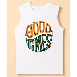 Pine Kids Cotton Woven Twofer Shirt with Tropical & Text Print - Blue