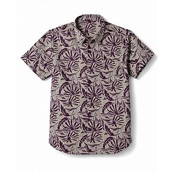 Pine Kids Cotton Woven Half Sleeves Shirt with Floral Print - Grey
