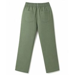 Pine Kids Cotton Elastane Woven Full Length Solid Colour Trouser with Front Pockets - Olive
