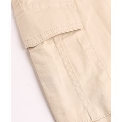 Pine Kids Cotton Elastane Woven Full Length Solid Trouser in Beige