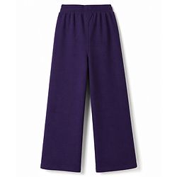 Pine Kids Cotton Knit Full Length Track Pants With Text Print - Purple