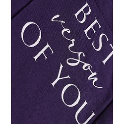 Pine Kids Cotton Knit Full Length Track Pants With Text Print - Purple