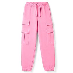 Pine Kids Cotton Knit Full Length Lounge & Track Pants With Pockets - Pink