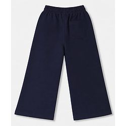 Pine Kids Cotton Knit Full Length Lounge Pants With Hello Enjoy Everyday Text Print- Navy Blue
