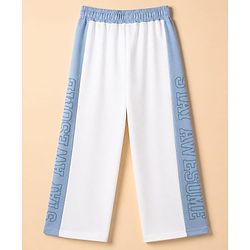 Pine Kids Knit Full Length Lounge Pant With Text Print - White