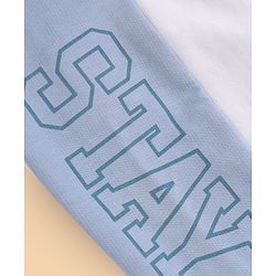 Pine Kids Knit Full Length Lounge Pant With Text Print - White