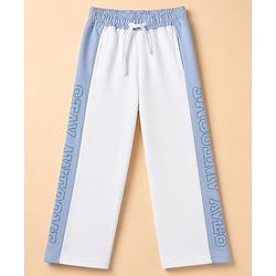 Pine Kids Knit Full Length Lounge Pant With Text Print - White
