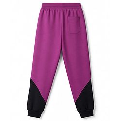 Pine Kids Cotton Knit Full Length Lounge & Track Pants With Text Print - Purple