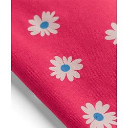 Pine Kids Cotton Knit Half Sleeves Co-Ords Floral Printed T-Shirt & Capri Night Suit - Red