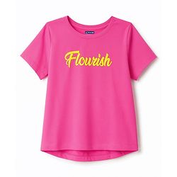 Pine Kids Cotton Knit Half Sleeves Floral Printed T-Shirt & Capri Night Suit - Lime Green