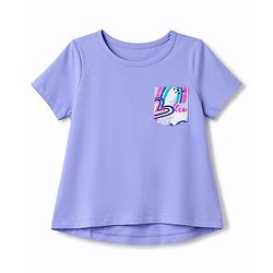 Pine Kids Cotton Knit Half Sleeves Heart Printed T-Shirt & Capri Night Suit - Lavender