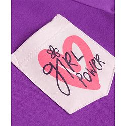 Pine Kids Cotton Knit Half Sleeves Floral Printed Top & Capri Night Suit - Lavender