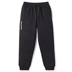 Pine Kids Cotton Knit Full Length Lounge & Track Pants With Text Print - Black