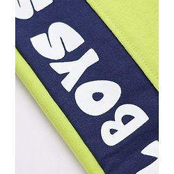 Pine Kids Knit Track Pant With Text Print - Limegreen