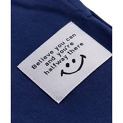 Pine Kids Cotton Knit Full Length Lounge & Track Pants With Color Block - Navy Blue