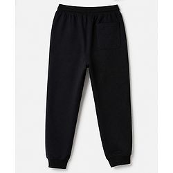 Pine Kids Cotton Knit Full Length Lounge Pant with Text Print - Black