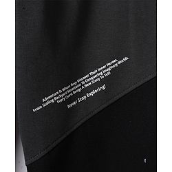 Pine Kids Cotton Knit Full Length Lounge Pant with Text Print - Black
