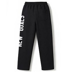 Pine Kids Cotton Knit Full Length Track Pants With Text Print - Dark Grey