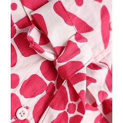 Pine Kids Cotton Woven One Piece Dress with Sleeveless and Floral Print in Dark Pink for 4-5 Years