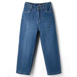 Pine Kids Denim Woven Full Length Washed Jeans - Blue