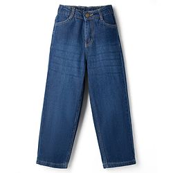 Pine Kids Denim Woven Full Length Washed Jeans - Navy Blue