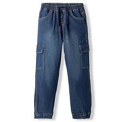Pine Kids Denim Woven Full Length Jeans with Cargo Pockets - Blue