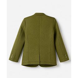 Pine Kids Cotton Mix Knit Full Sleeves Solid Blazer With T Shirt - Olive Green