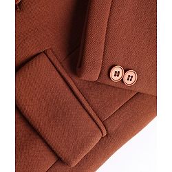 Pine Kids Cotton Mix Knit Full Sleeves Blazer & Lion Printed T-Shirt - Brown